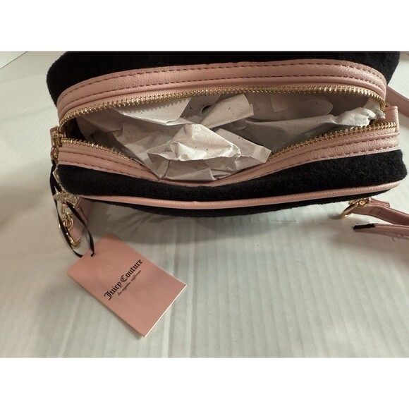 JUICY COUTURE Wingin It Camera Bag Bling Butterfly Crossbody Pink Black New Tag - Picture 11 of 16